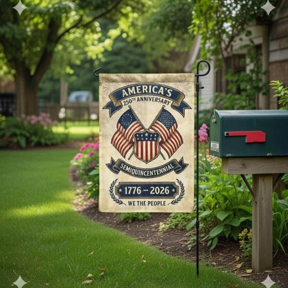 250 Years America Garden Flag, 250th Anniversary USA Patriotic Flag, 1776-2026 Commemorative, Celebrate 250th Anniversary Banner