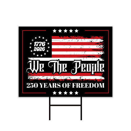 250 Years American Yard Sign, Patriotic 250th Anniversary Lawn Decor, Celebrate Independence Liberty National Pride Sign