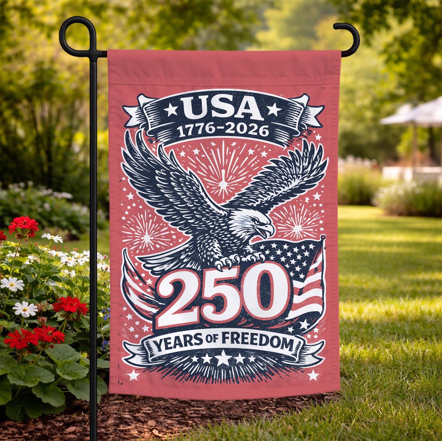 America 250th Anniversary Garden Flag, Patriotic Semiquincentennial Decor, America 250th Anniversary Garden Flag