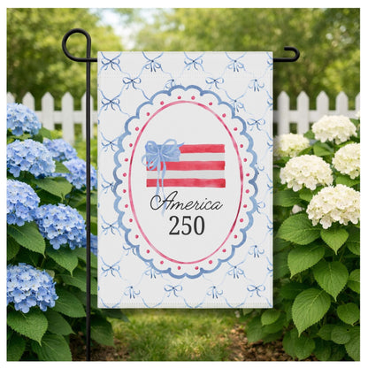 America 250 Years Of Freedom Garden Flag, USA Independence House Banner, Patriotic 4th Of July Outdoor Decor