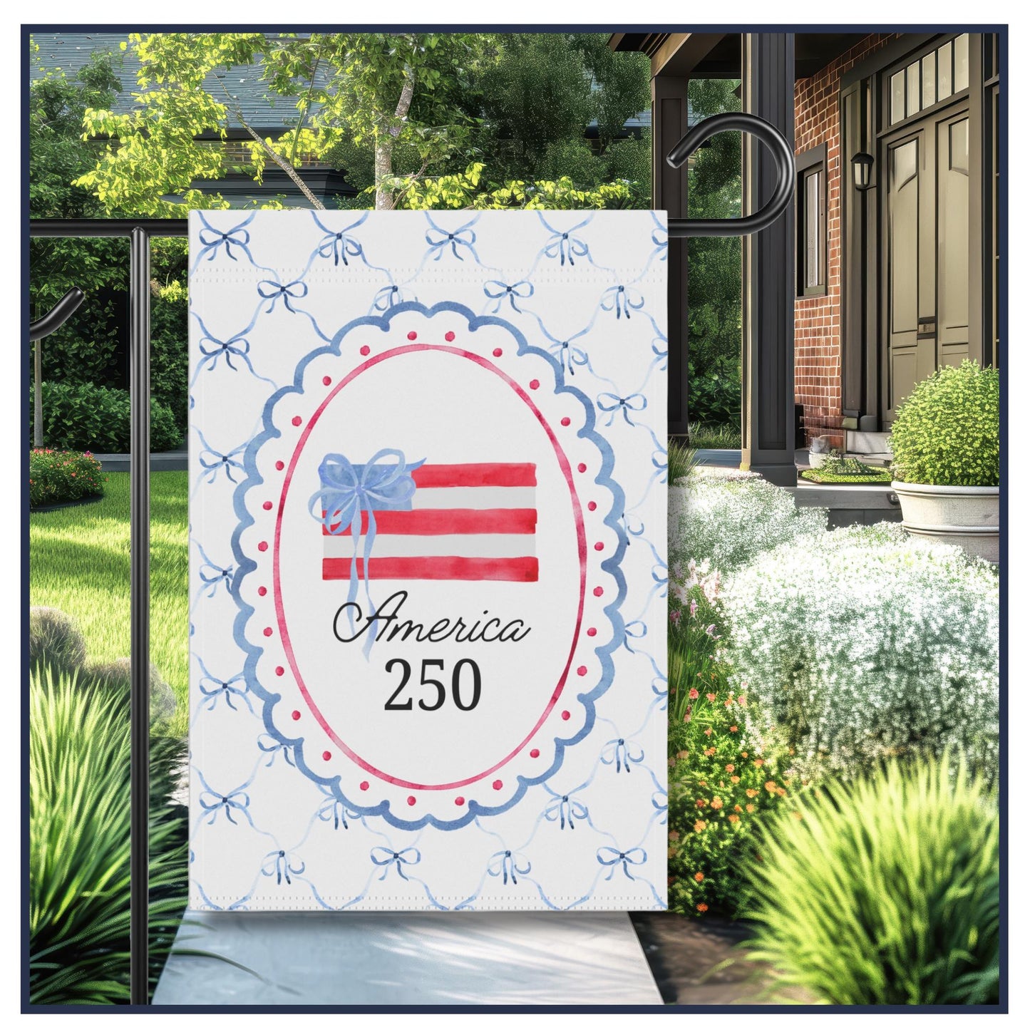 America 250 Years Of Freedom Garden Flag, USA Independence House Banner, Patriotic 4th Of July Outdoor Decor