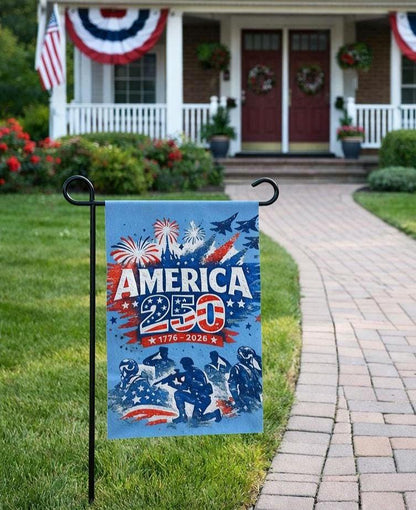 America 250 Garden & Yard Flag,  1776-2026 Patriotic Garden Flag, Celebrate America 250th Anniversary Garden Fla