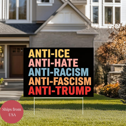Anti Trump Garden Flag, Anti Trump House Flag, Anti MAGA Flag, Anti ICE Garden Flag
