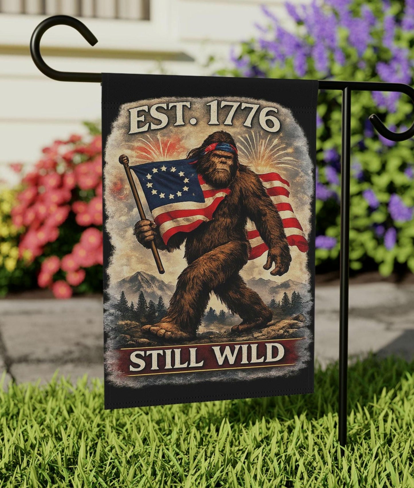 Bigfoot America 250 Garden Flag, Independance Day Yard Flag, 250th Anniversary USA Garden Flag, Patriotic 4th Of July Flag