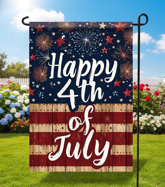 Happy 4th of July Garden Flag, America 250th Anniversary Garden Flag, Patriotic 1776–2026 Yard Decor, Independence Day