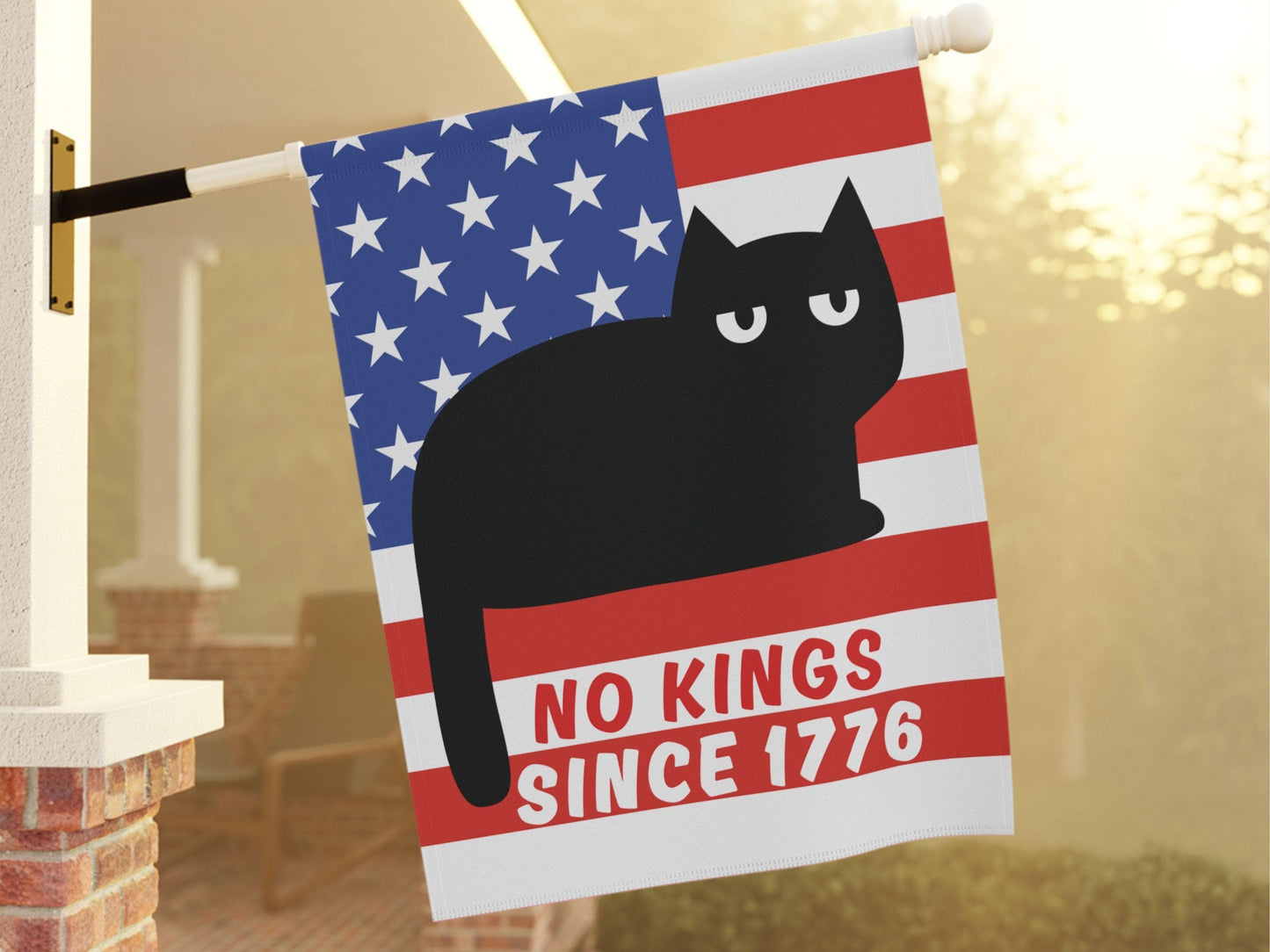 No Kings Anti Trump Garden & House Flag, Cats Against Trump Flag, Progressive Democratic Yard Decor