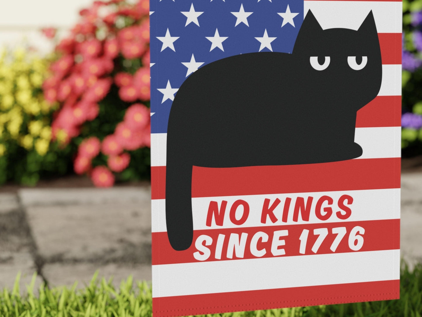 No Kings Anti Trump Garden & House Flag, Cats Against Trump Flag, Progressive Democratic Yard Decor