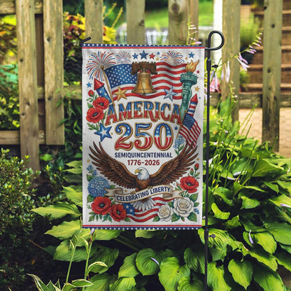 Patriotic USA 250th Anniversary Garden Flag, Independence Day Flag, 1776 - 2026 Patriot Decor, 250th Birthday Of America House Flag