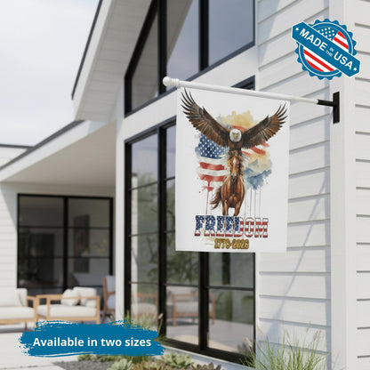 USA 250th Anniversary Garden Flag - Freedom 1776-2026 Patriotic Eagle Horse Yard Banner - Semiquincentennial Decor - Veteran Gift Outdoor