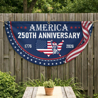 Non-Pleated Fan Flag - Personalized America 250th Anniversary Gifts 1776-2026 Eagle Porch Flag Decor