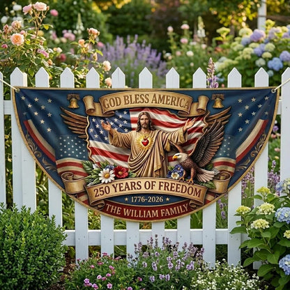 USA 250th Anniversary Bunting Flag, Semiquincentennial 1776-2026 Patriotic Eagle Outdoor Banner, July 4th Independence Day