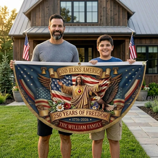 USA 250th Anniversary Bunting Flag, Semiquincentennial 1776-2026 Patriotic Eagle Outdoor Banner, July 4th Independence Day