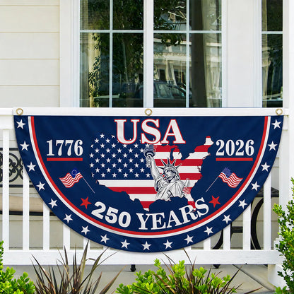 America 250th Anniversary Semicircle Decor Flag,1776-2026 Half Round Bunting,Patriotic Outdoor Yard Holiday Decor