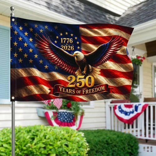 American 1776-2026 Flag, Patriotic Eagle Flag Decor, 250 Years Of Freedom USA Outdoor Flag, 4th of July Independence Day House Flag