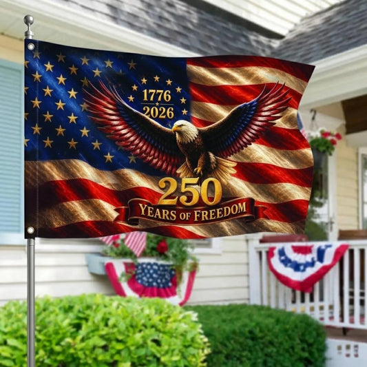 American 1776-2026 Flag, Patriotic Eagle Flag Decor, 250 Years Of Freedom USA Outdoor Flag, 4th of July Independence Day House Flag