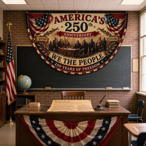 USA 250th Anniversary Patriotic Bunting Banner | America 1776–2026 Semicircle Fence Flag | Christian Freedom Porch Decor