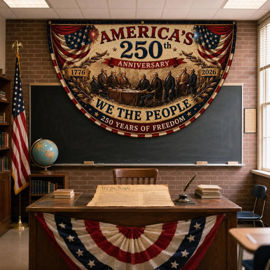 USA 250th Anniversary Patriotic Bunting Banner | America 1776–2026 Semicircle Fence Flag | Christian Freedom Porch Decor