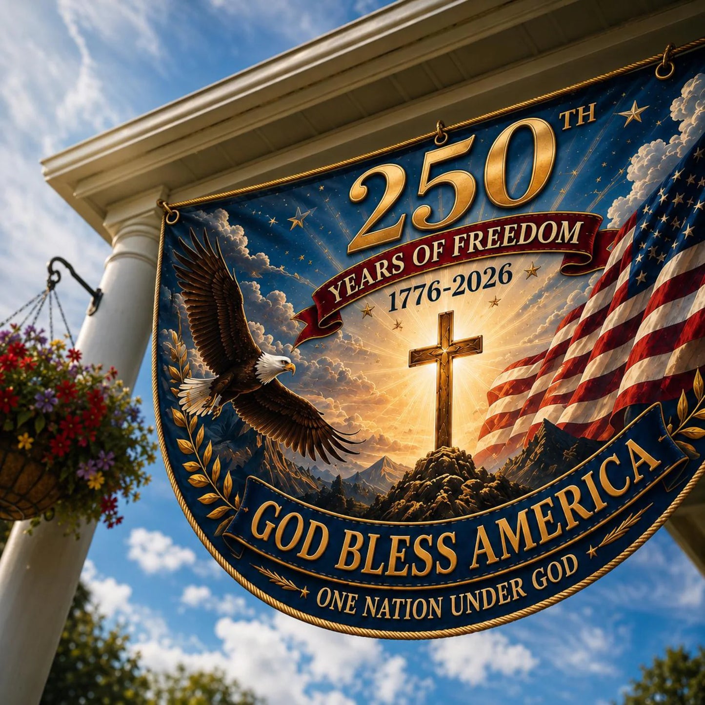 America 250th Semicircle July 4th Flag