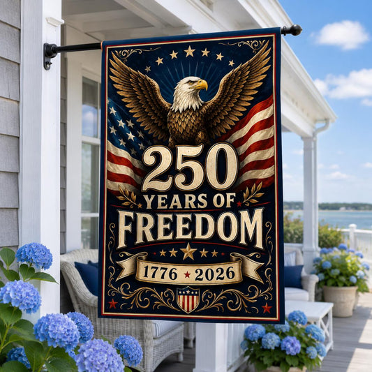 Personalized America 250th Anniversary Garden Flag, Patriotic USA Outdoor Decor House Flag