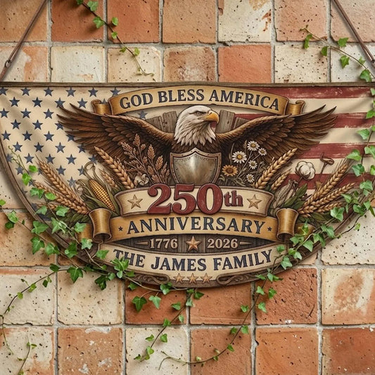 Personalized USA 250th Anniversary Fan Flag: 1776 2026 American Heritage Banner, Patriotic Gifts