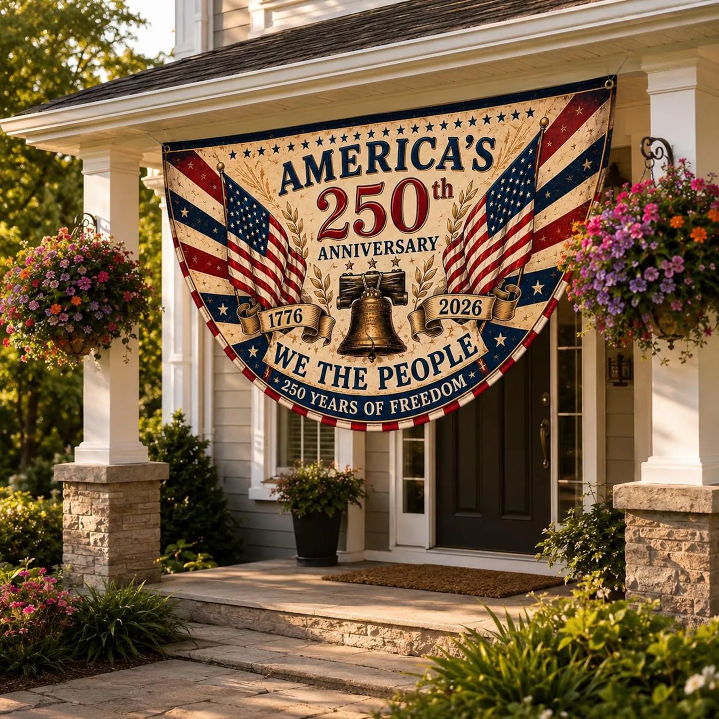 USA 250th Christian Freedom Arch Flag