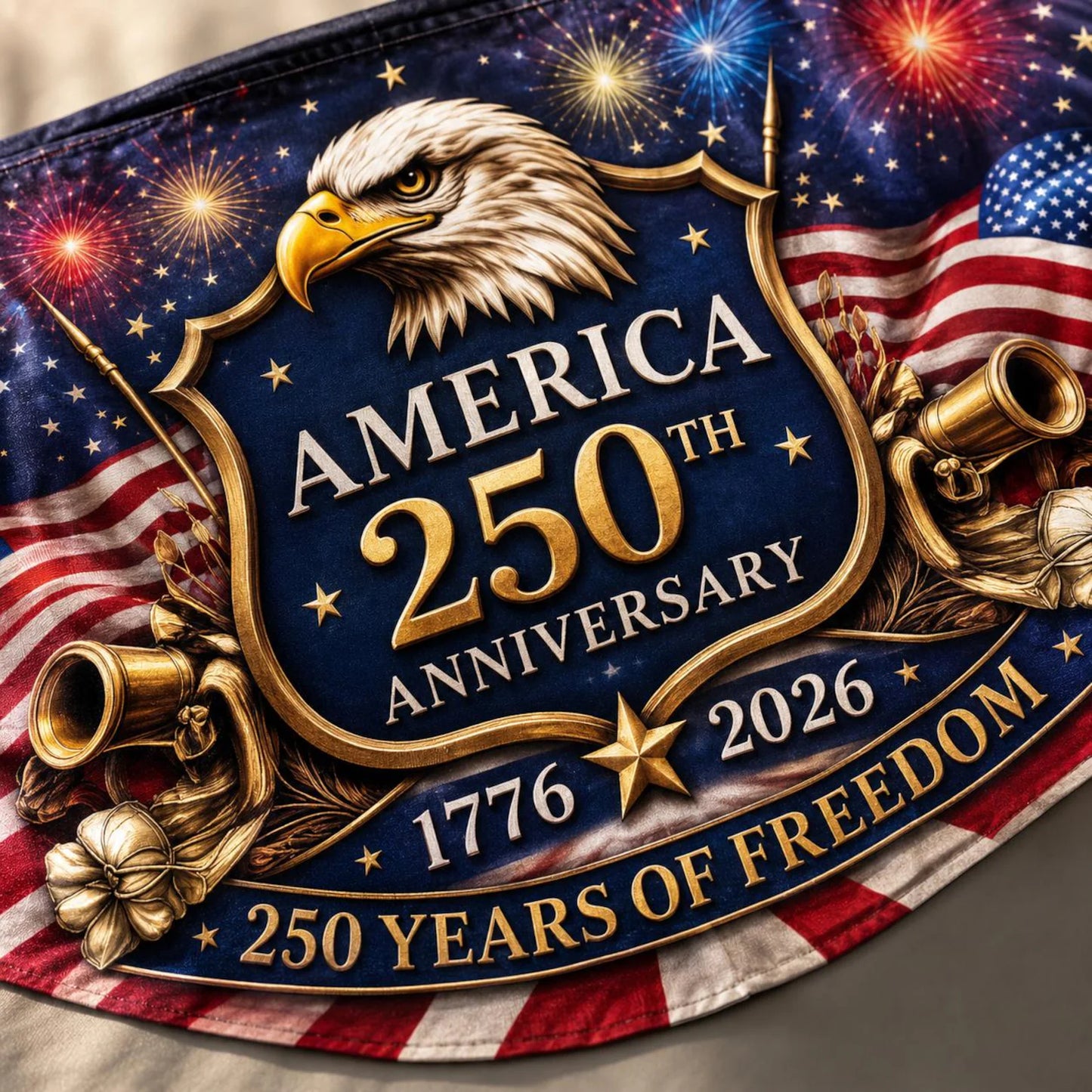 America 250th Anniversary Fan Flag, Semiquincentennial 1776-2026 Patriotic Eagle Outdoor Banner, 250 Years USA, July 4th Independence Day