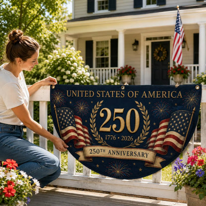 US Semiquincentennial Patriotic Fence Flag