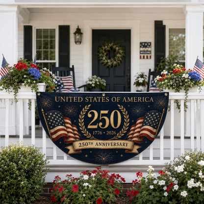 US Semiquincentennial Patriotic Fence Flag