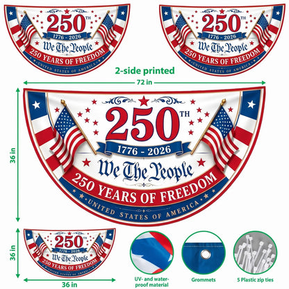 Semiquincentennial Half-Fan Flag (1776-2026)