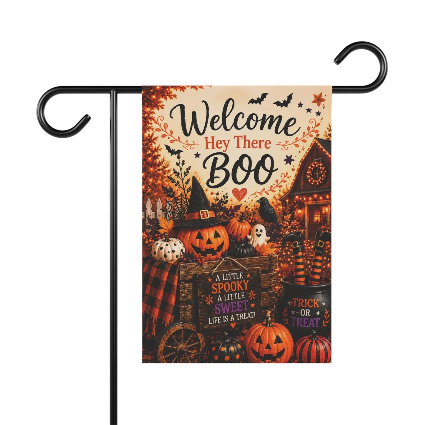 Halloween Garden Flag Welcome Boo Decor