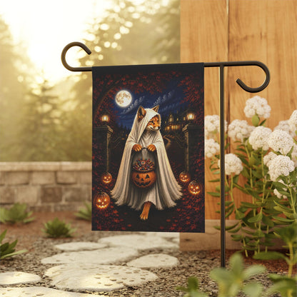 Ghost Fox Halloween Garden Flag