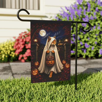 Ghost Fox Halloween Garden Flag