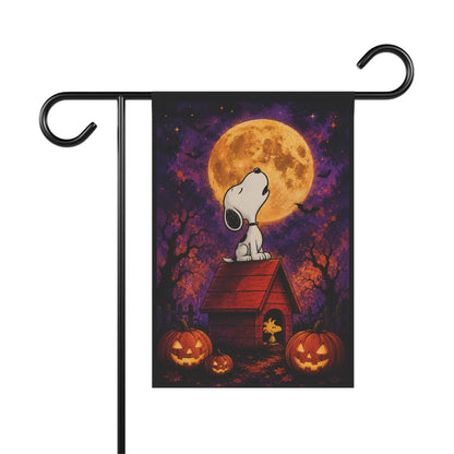 Snoopy Halloween Moon Garden Flag