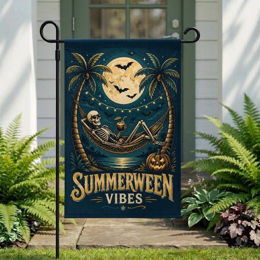 Summerween Vibes Garden Flag