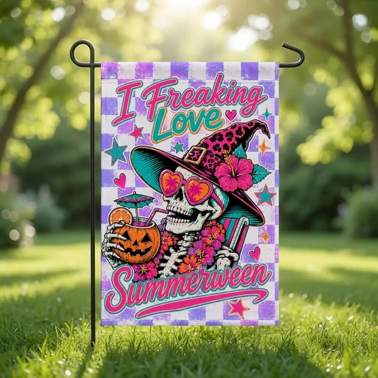 I Freaking Love Summerween Garden Flag