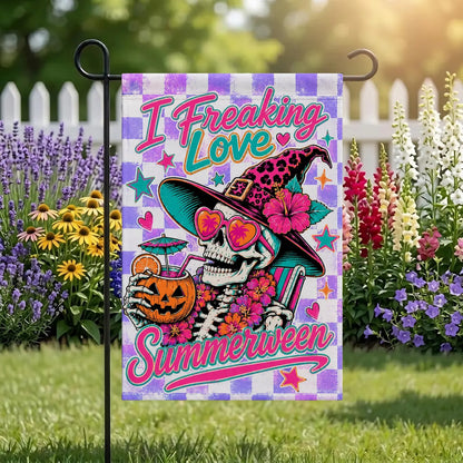 I Freaking Love Summerween Garden Flag