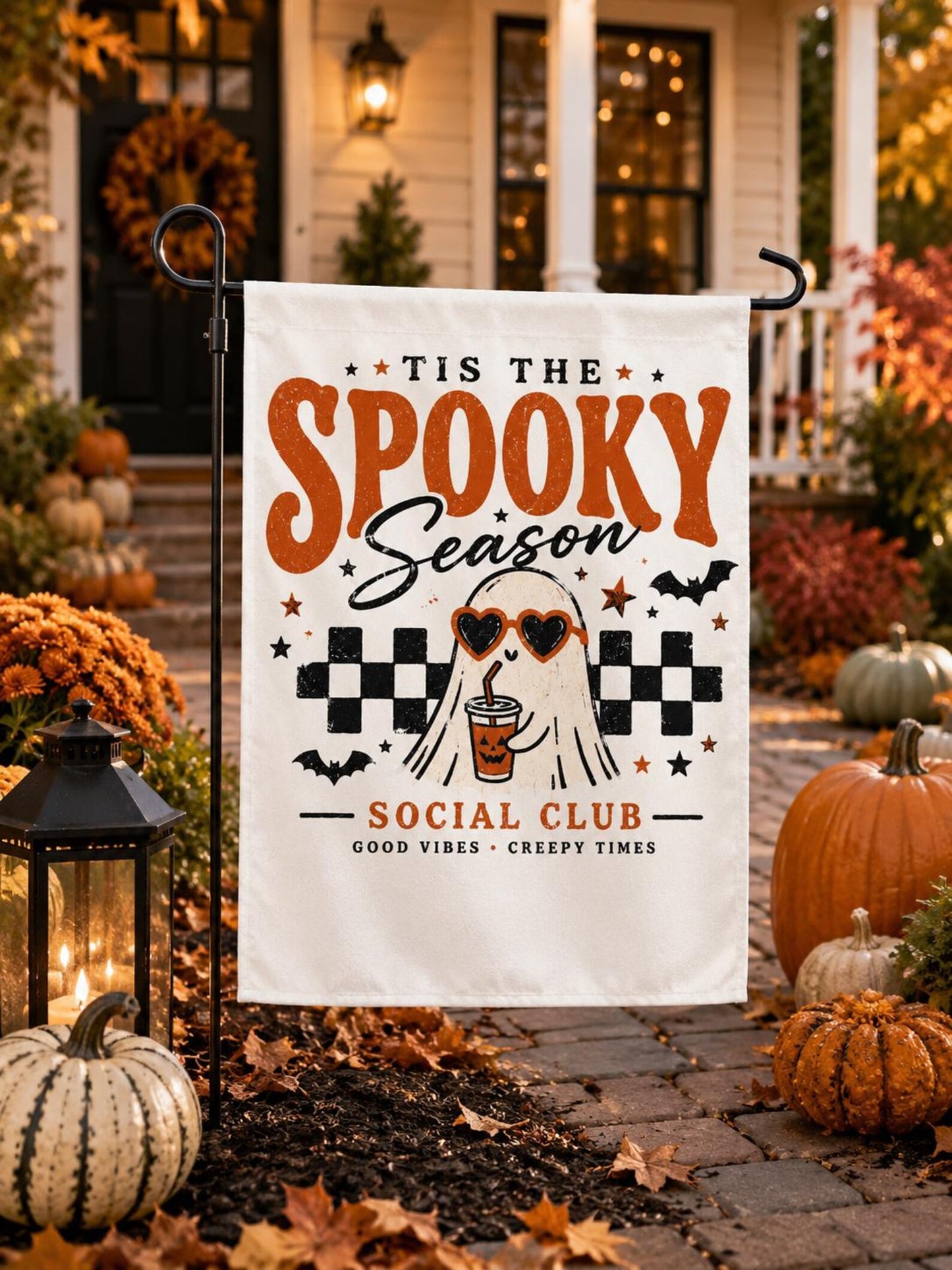 Spooky Season Ghost Garden Flag