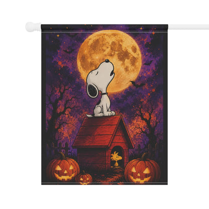 Snoopy Halloween Moon Garden Flag